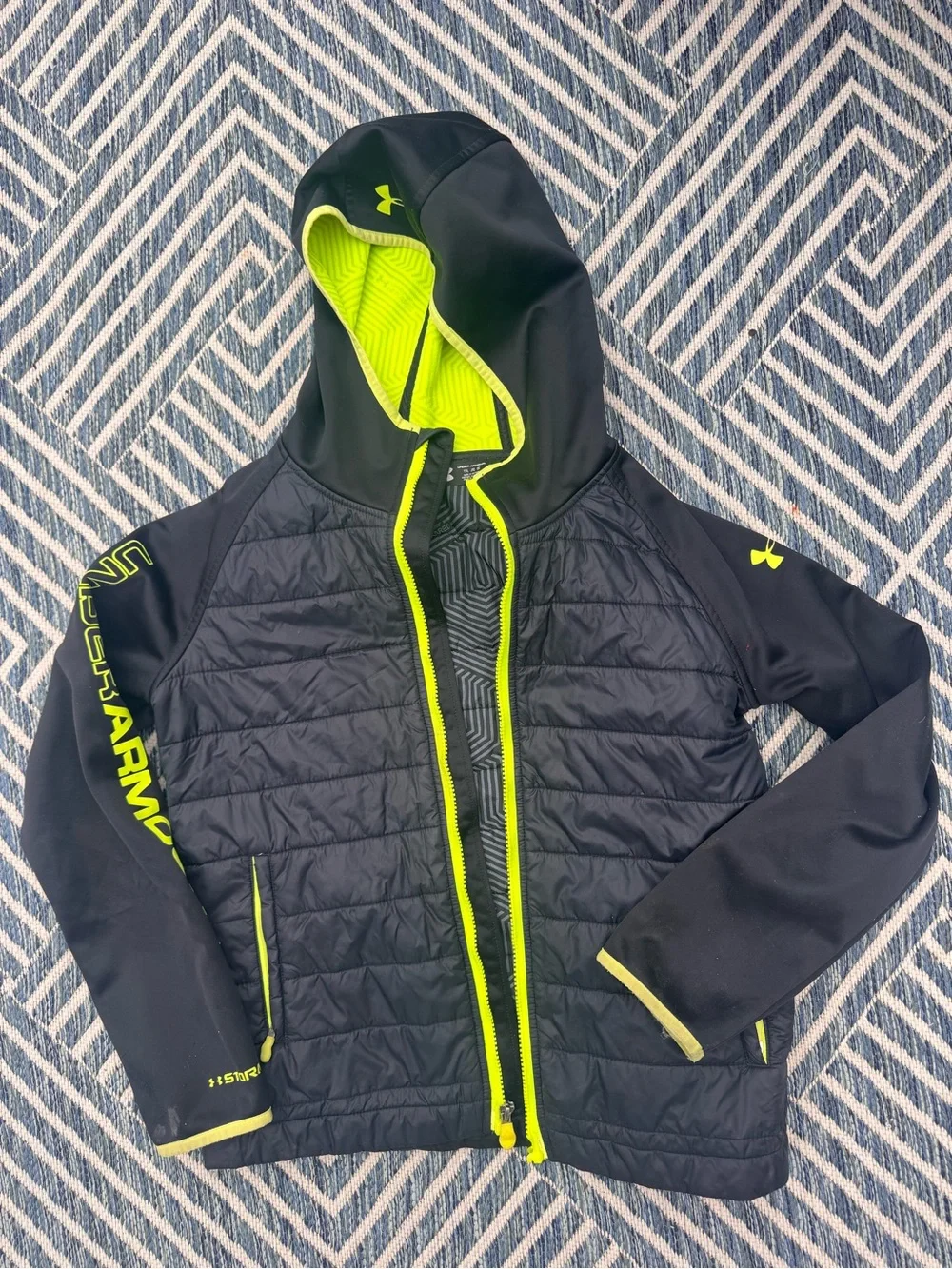Under Armour Black Jacket with Neon Lime Trim